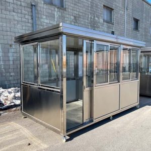 6.5 x 12 stainless steel guard shack with partition
