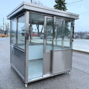 6.5 x 6.5 Stainless Steel Guard Shack, Sliding Door, Plain Jane