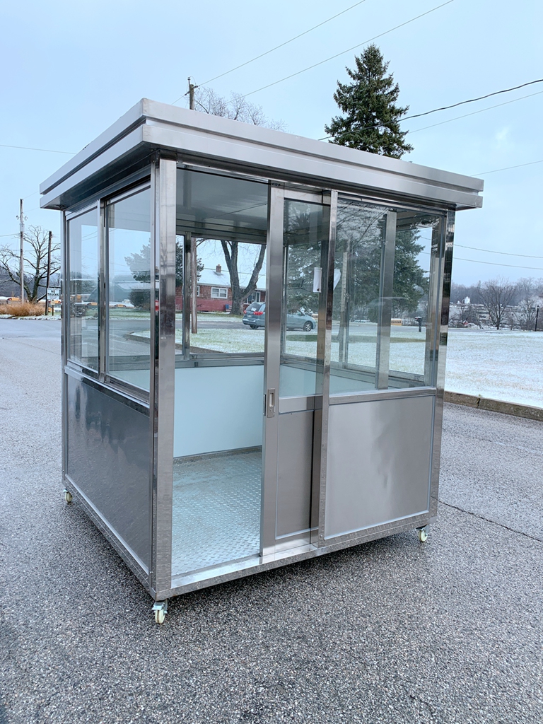 6.5 x 6.5 Stainless Steel Guard Shack, Sliding Door, Plain Jane