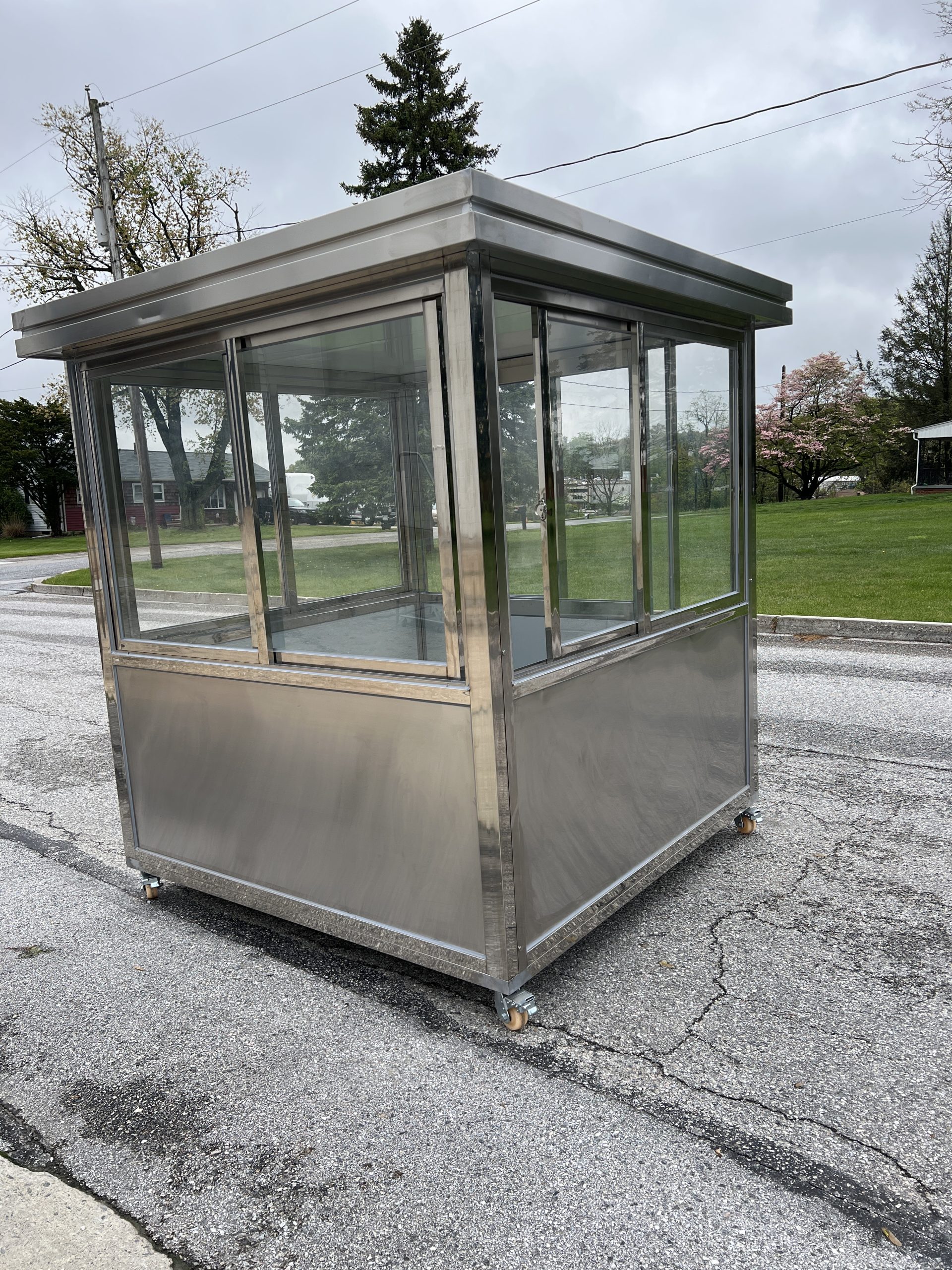 6.5 x 6.5 Stainless Steel Guard Shack, Sliding Door, Plain Jane - Image 5