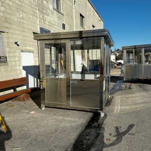 6.5 x 8 Stainless Steel Guard Shack, Swing Door on 6.5 feet side, Plain Jane