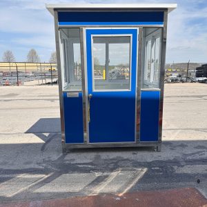 4'x6' Stainless Steel Frame + Economy Steel Wall Guard Shack Swing Door on 6' side  Plain Jane