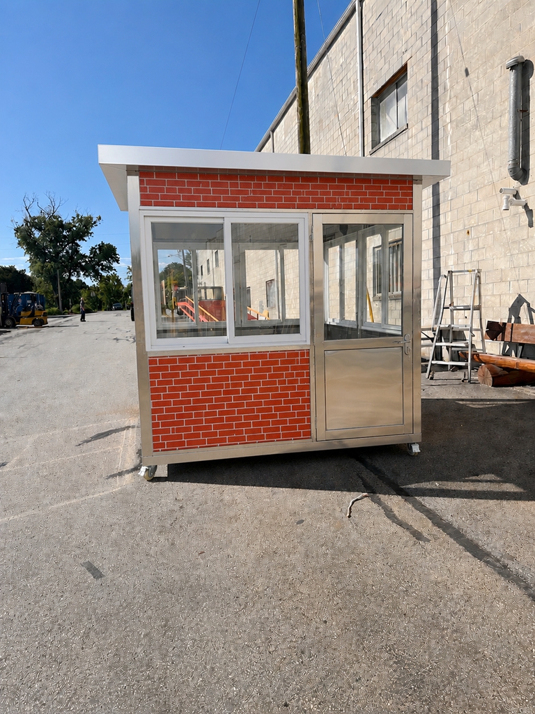 8x8 Stainless Steel Guard Shack, Swing Door, Plain Jane - Image 3