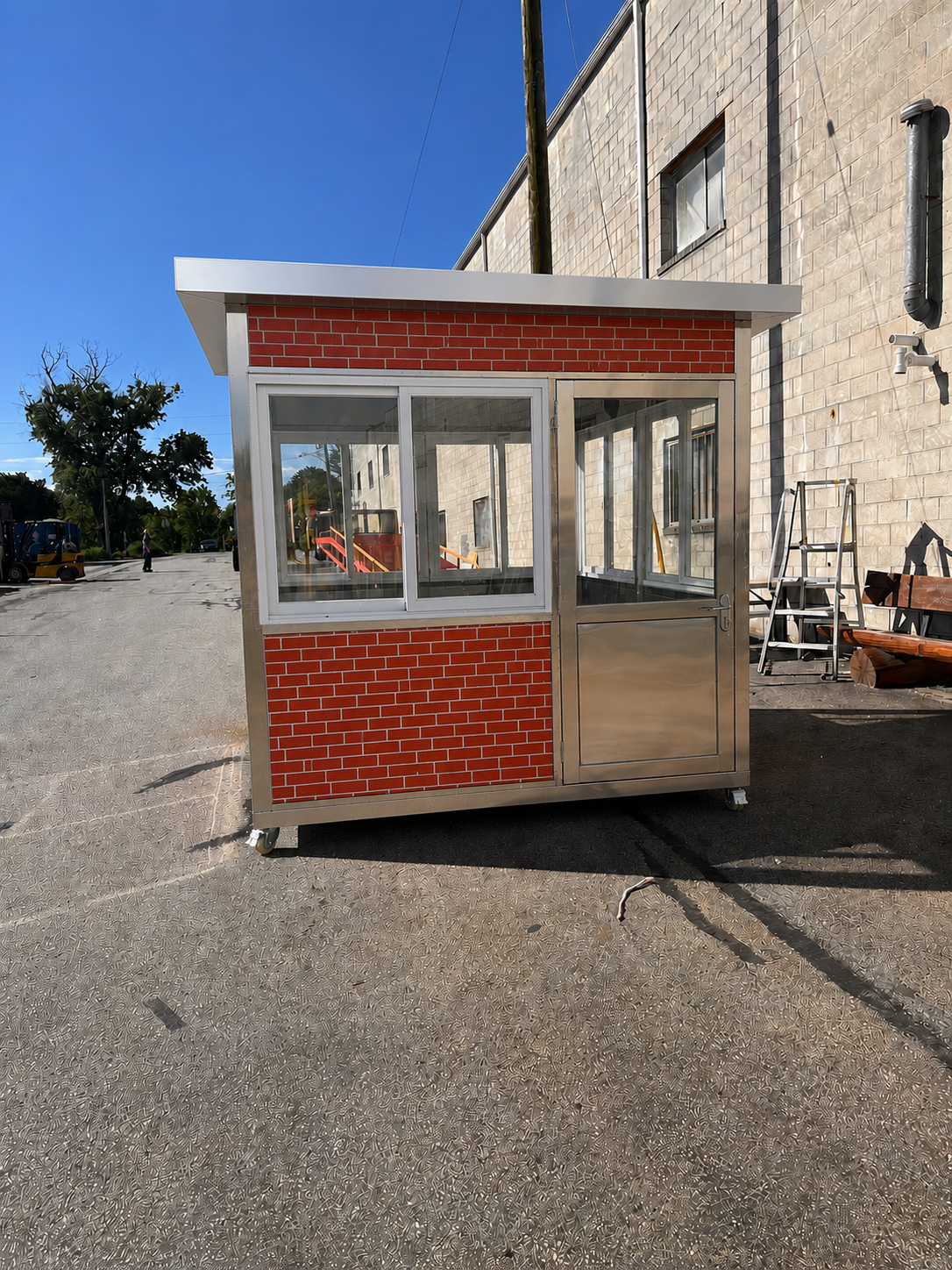 8x8 Stainless Steel Guard Shack, Swing Door, Plain Jane - Image 4