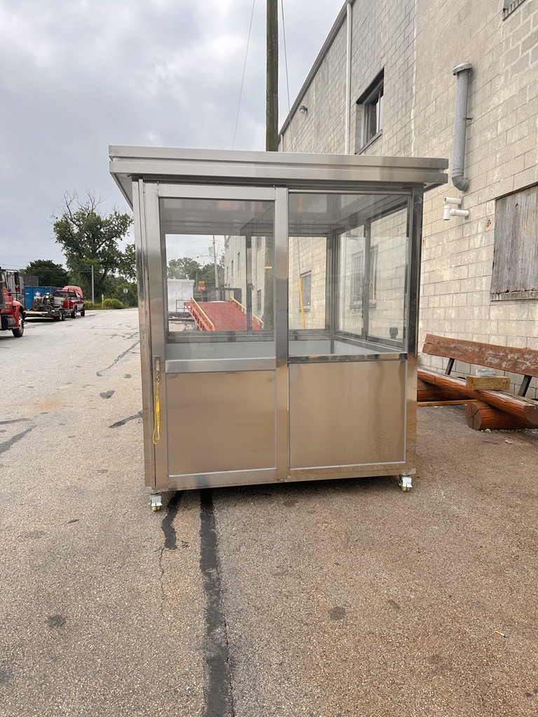 6.5 x 6.5 Stainless Steel Guard Shack, outside Sliding Door, Plain Jane - Image 2