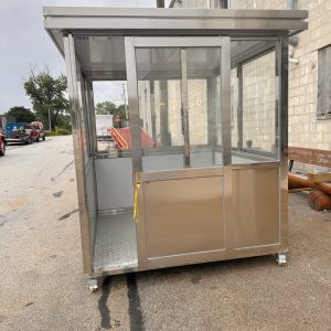 6.5 x 6.5 Stainless Steel Guard Shack, outside Sliding Door, Plain Jane