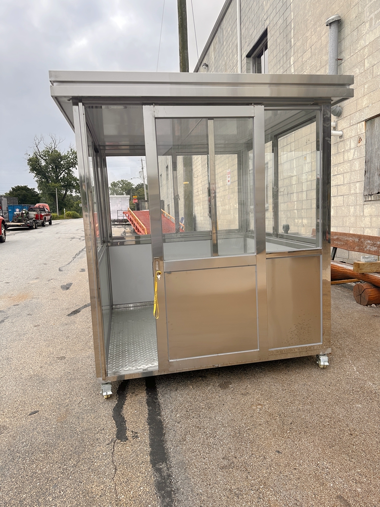 6.5 x 6.5 Stainless Steel Guard Shack, outside Sliding Door, Plain Jane
