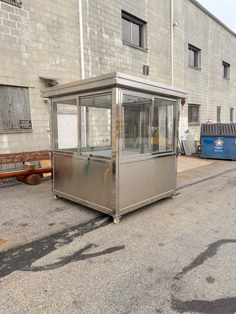 6.5 x 6.5 Stainless Steel Guard Shack, outside Sliding Door, Plain Jane - Image 4