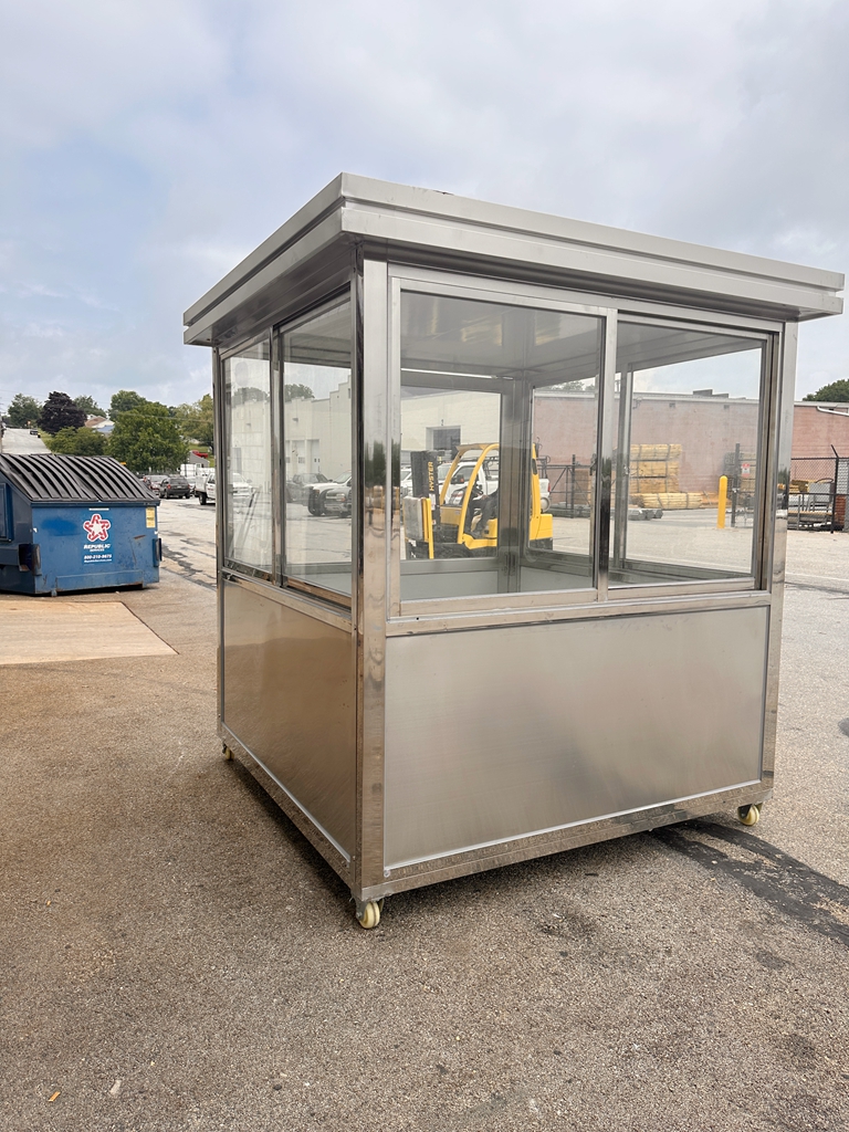 6.5 x 6.5 Stainless Steel Guard Shack, outside Sliding Door, Plain Jane - Image 5