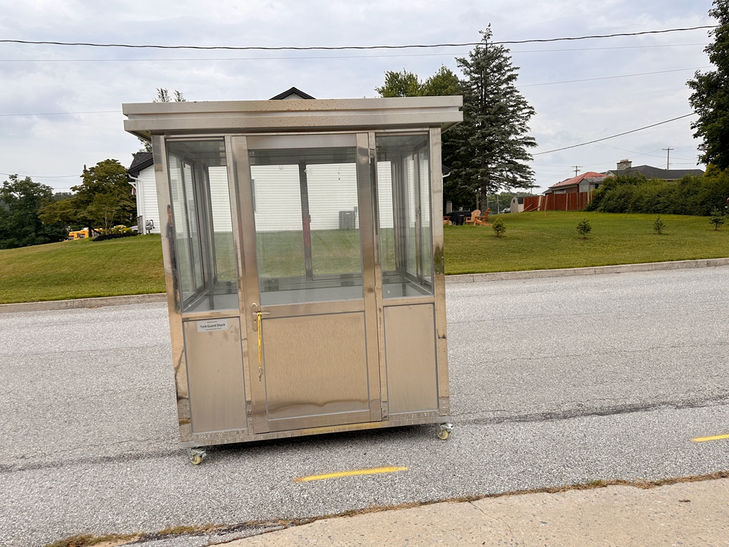4 x 6 Stainless Steel Guard Shack, Swing Door, with Tempered glass , Plain Jane - Image 2