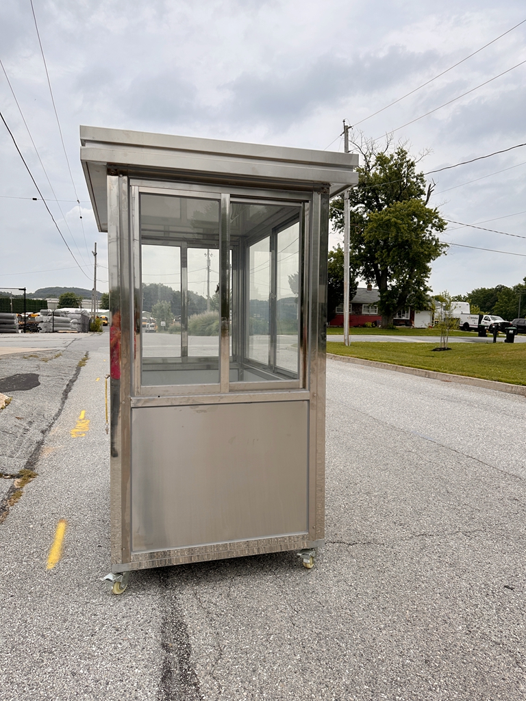 4 x 6 Stainless Steel Guard Shack, Swing Door, with Tempered glass , Plain Jane - Image 3