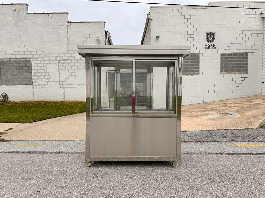 4 x 6 Stainless Steel Guard Shack, Swing Door, with Tempered glass , Plain Jane - Image 4