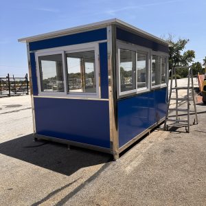 8'x12' Stainless Steel Frame + Economy Steel Wall Guard Shack Double Sliding Door on 12' side  Plain Jane